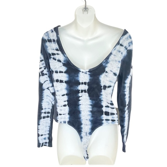 All Saints Raffi Velvet Teddy Bodysuit in Ink Blue & Grey Marl 8 NWT - Picture 8 of 12